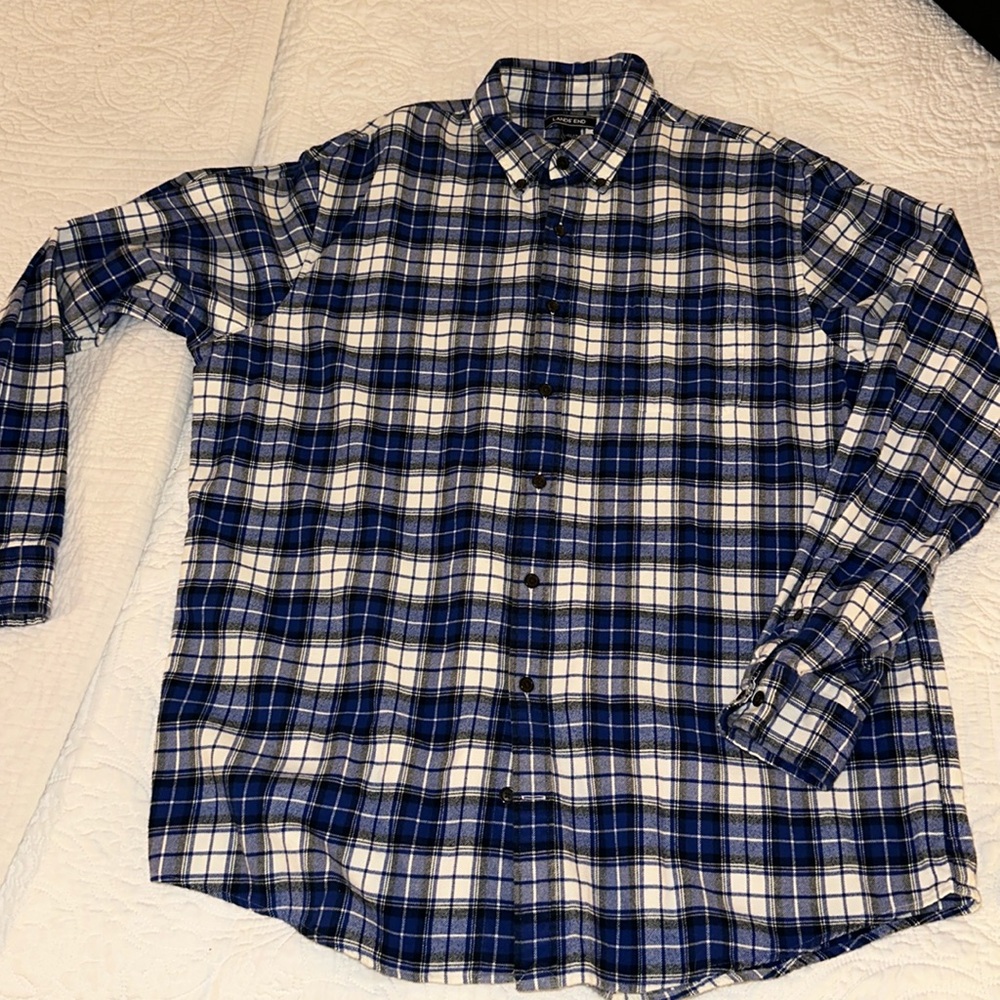 Lands End Men's Traditional Fit Flagship Flannel Shirt